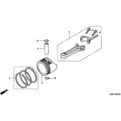 Honda HRB425C - SDEE - MZCF 8000001-8499999 Piston/Connecting Rod Diagram