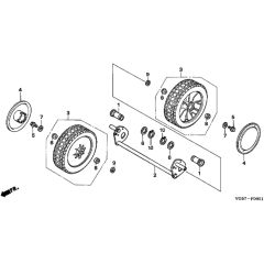 Honda HRB475C - PDE - MZCE 8000001-8999999 Rear Wheel Diagram