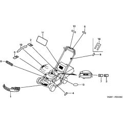 Honda HRB475C - SDEE - MZCE 8000001-8999999 Label (2) Diagram