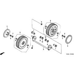 Honda HRB475K1 - PDE - MZAZ 8100001-8199999 Rear Wheel Diagram