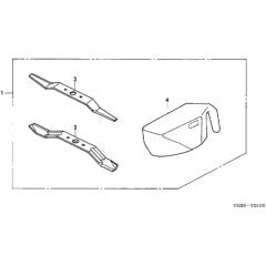 Honda HRB475K1 - QXE - MZAZ 8100001- Mulching Kit Diagram