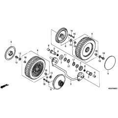 Honda HRB475K1 - SME - MZAZ 8100001-8199999 Rear Wheel Diagram