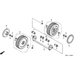 Honda HRB475K2 - PDE - MZAZ 8200001-8299999 Rear Wheel Diagram