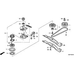 Honda HRB475K2 - QME - MZAZ 8200001-8299999 Pulley/Rotary Blade Diagram (ser no. 8239641 +)