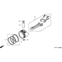 Honda HRB476C1 - HXE - MZCD 8100001-8123431 Piston/Connecting Rod Diagram