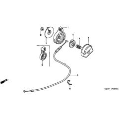 Honda HRB476C1 - QXE - MZCD 8100001-8123431 Throttle Lever Diagram