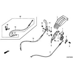 Honda HRB536C1 - TXEA - MZCB 6100001-6199999 Throttle Lever Diagram