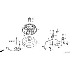 Honda HRS536C5 - VKEH -  Flywheel Diagram