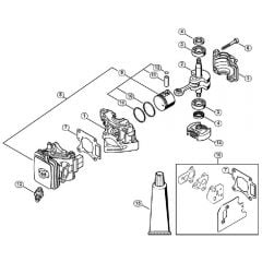 Genuine Stihl HS56 C-E / A - Crankcase, Cylinder, Clutch