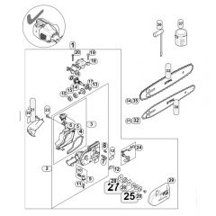 Genuine Stihl HT-KM / D - Gear head 1/4'' 8T