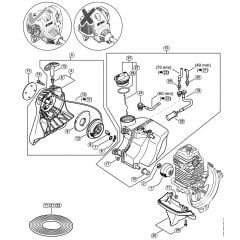 Genuine Stihl HT131 / B - Rewind starter, Fuel tank