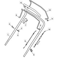 HW460 PD - 2010 - 299486823/MFR - Mountfield Rotary Mower Upper Handle Diagram