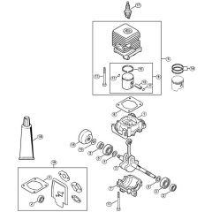 Genuine Stihl KM55 R / A - Crankcase, Cylinder