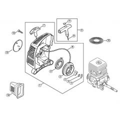 Genuine Stihl KM55 R / D - Rewind starter