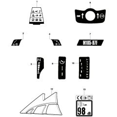 McCulloch M105-97F - 967207001 - 2013-01 - Decals Parts Diagram