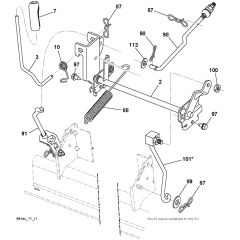 McCulloch M11577 - 96041009700 - 2010-03 - Mower Lift - Deck Lift Parts Diagram