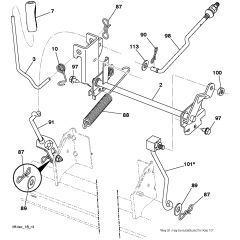 McCulloch M11577H - 96041021500 - 2010-09 - Mower Lift - Deck Lift Parts Diagram