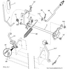 McCulloch M11577RB - 96051001102 - 2011-02 - Mower Lift - Deck Lift Parts Diagram