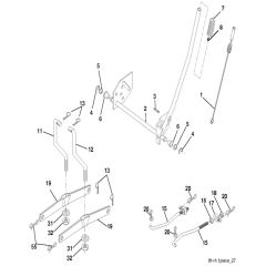McCulloch M11597 - 96011023402 - 2007-01 - Mower Lift - Deck Lift Parts Diagram