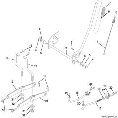 McCulloch M11597 - 96011023403 - 2009-04 - Mower Lift - Deck Lift Parts Diagram