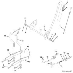 McCulloch M11597 - 96011023404 - 2009-04 - Mower Lift - Deck Lift Parts Diagram