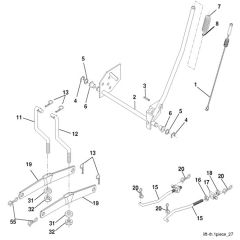 McCulloch M11597 - 96011023701 - 2009-04 - Mower Lift - Deck Lift Parts Diagram