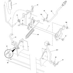 McCulloch M115-77TC - 96051016100 - 2016-09 - Mower Lift - Deck Lift Parts Diagram