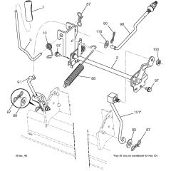McCulloch M115-97T - 96041037600 - 2014-06 - Mower Lift - Deck Lift Parts Diagram