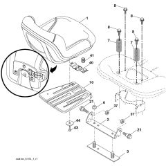McCulloch M115-97TC - 96051013200 - 2014-06 - Seat Parts Diagram