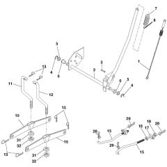 McCulloch M12592RB - 96061016200 - 2008-08 - Mower Lift - Deck Lift Parts Diagram
