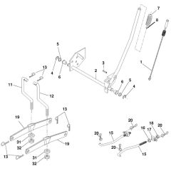 McCulloch M12592RB - 96061016203 - 2010-03 - Mower Lift - Deck Lift Parts Diagram