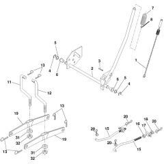 McCulloch M12597RB - 96061028702 - 2010-11 - Mower Lift - Deck Lift Parts Diagram