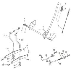McCulloch M12597RB - 96061029000 - 2010-07 - Mower Lift - Deck Lift Parts Diagram