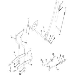 McCulloch M12597RB - 96061031300 - 2010-09 - Mower Lift - Deck Lift Parts Diagram