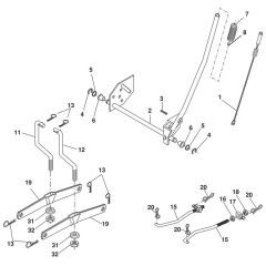 McCulloch M12597RB - 96061031301 - 2011-04 - Mower Lift - Deck Lift Parts Diagram