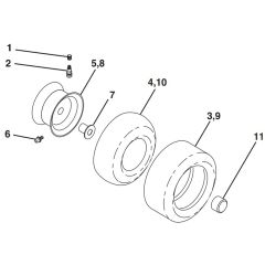 McCulloch M12597RB - 96061031301 - 2011-04 - Wheels and Tyres Parts Diagram