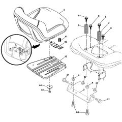 McCulloch M125-97T - 96041033401 - 2014-04 - Seat Parts Diagram