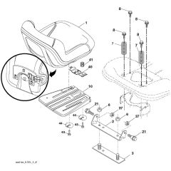 McCulloch M125-97TC - 96051014901 - 2018-07 - Seat Parts Diagram