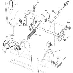 McCulloch M145107T - 96041029200 - 2012-11 - Mower Lift Lever Parts Diagram