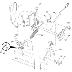 McCulloch M14538H - 96041031401 - 2013-06 - Mower Lift - Deck Lift Parts Diagram