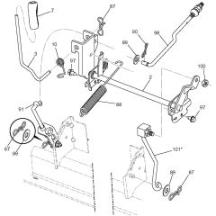 McCulloch M14597H - 96041021601 - 2011-02 - Mower Lift - Deck Lift Parts Diagram