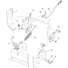 McCulloch M14597HRB - 96051003800 - 2012-01 - Mower Lift - Deck Lift Parts Diagram