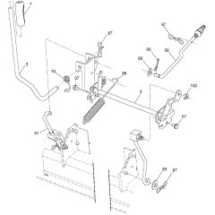 McCulloch M155107H - 96041000701 - 2009-01 - Mower Lift - Deck Lift Parts Diagram