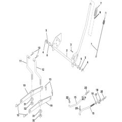 McCulloch M155107HRB - 96061010002 - 2008-08 - Mower Lift - Deck Lift Parts Diagram