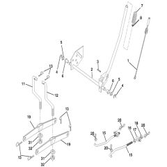 McCulloch M155107HRB - 96061010003 - 2008-08 - Mower Lift - Deck Lift Parts Diagram