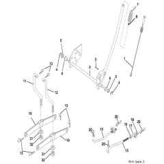 McCulloch M155107HRB - 96061010004 - 2010-03 - Mower Lift - Deck Lift Parts Diagram