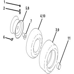 McCulloch M155107HRB - 96061010004 - 2010-03 - Wheels and Tyres Parts Diagram