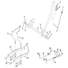 McCulloch M155107HRB - 96061010006 - 2010-01 - Mower Lift - Deck Lift Parts Diagram
