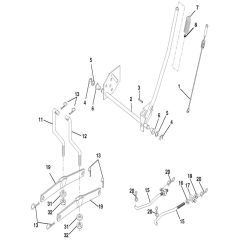 McCulloch M155107HRB - 96061012303 - 2008-08 - Mower Lift - Deck Lift Parts Diagram