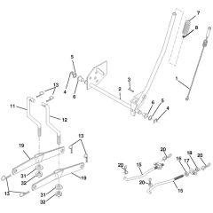 McCulloch M155107HRB - 96061012305 - 2010-07 - Mower Lift - Deck Lift Parts Diagram
